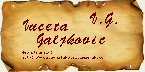 Vuceta Galjković vizit kartica